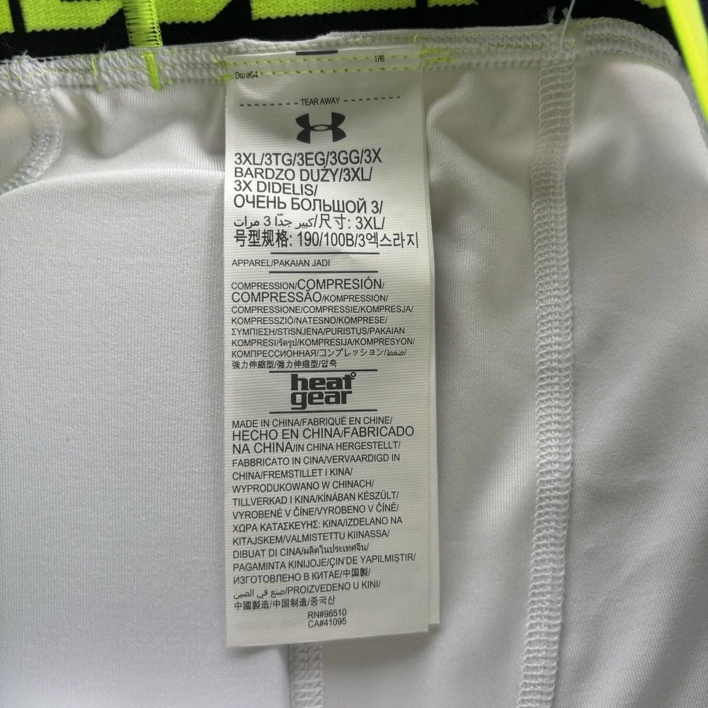 Under‎ Armour HeatGear 3XL Padded Compression Shorts Football White Gray NWT